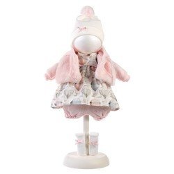 Clothes for Llorens dolls 38 cm - Balloon patterned dress, jacket, hat and socks
