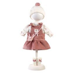 Clothes for Llorens dolls 42 cm - Pale pink swans dress with hat, bag and socks