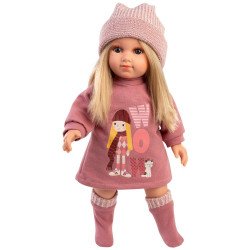 Llorens doll 35 cm - Elena in a pink outfit