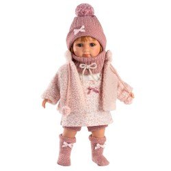 Llorens doll 35 cm - Nicole with flower overalls and jacket