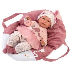 Llorens doll 40 cm - Crying Mimi newborn with baby carrier