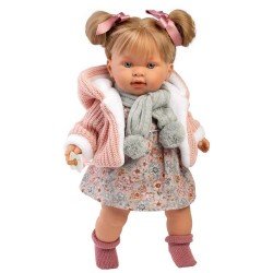 Llorens doll 42 cm - Crying Alexandra with wool jacket and scarf