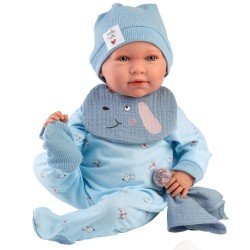 Llorens doll 40 cm - Newborn Mimo crybaby with doggie romper suit