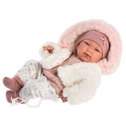 Llorens doll 43 cm - Newborn Tina with hood