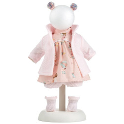 Clothes for Llorens dolls 33 cm - Speckled pink dress with a knit jacket