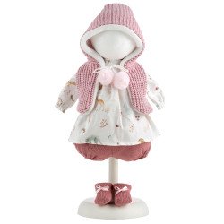 Clothes for Llorens dolls 38 cm - Animal print dress with hood