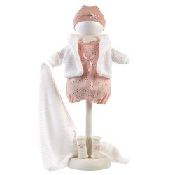Clothes for Llorens dolls 38 cm - Pink flower dress with white jacket