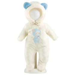 Clothes for Llorens dolls 42 cm - White and light blue bear pajamas