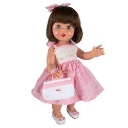 Mariquita Pérez doll 50 cm - With pink vichy dress and bag