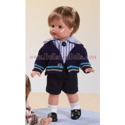 Mini J.P. navy blue pants and striped shirt