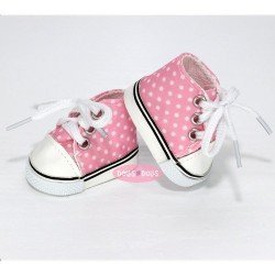 Complements for Nines d'Onil 30 cm doll - Mia - Pink sneakers with white dots with laces