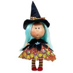 Nines d'Onil doll 23 cm - Little Mia Halloween with blue straight hair (Witch)