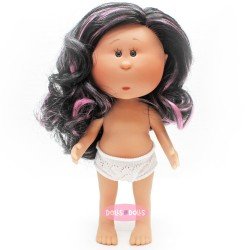 Nines d'Onil doll 23 cm - Little Mia with wavy black and purple hair - Without clothes