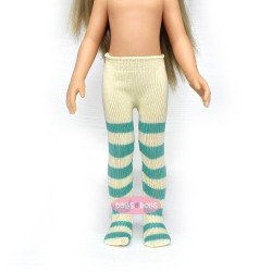 Complements for Paola Reina 32 cm doll - Las Amigas - Turquoise blue striped stockings