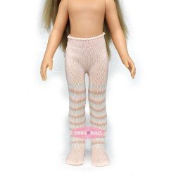 Complements for Paola Reina 32 cm doll - Las Amigas - Light blue and brown striped stockings