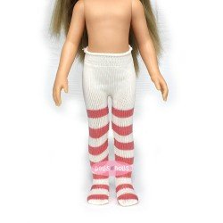 Complements for Paola Reina 32 cm doll - Las Amigas - Hot pink striped stockings