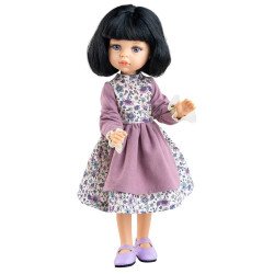 Paola Reina doll 32 cm - Las Amigas Articulated - Carina in purple flower dress