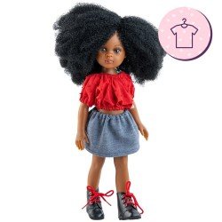 Outfit for Paola Reina doll 32 cm - Las Amigas - Camila - Red-gray outfit