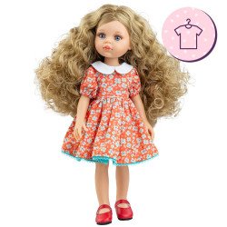 Outfit for Paola Reina doll 32 cm - Las Amigas - Carla - Red dress with white flowers