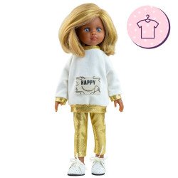 Outfit for Paola Reina doll 32 cm - Las Amigas Funky - Kira - White and gold outfit