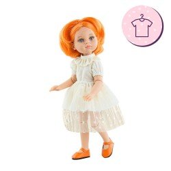 Outfit for Paola Reina doll 32 cm - Las Amigas Articulated - Anita - Beige dress