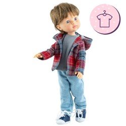 Outfit for Paola Reina doll 32 cm - Las Amigas Articulated - Miguel - Plaid jacket and jeans