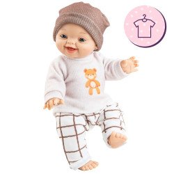 Outfit for Paola Reina doll 34 cm - Gordis - Carlos - White t-shirt teddy bear