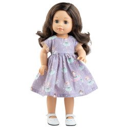Paola Reina doll 45 cm - Soy tú - Emily in a dress with a ballerina doll print
