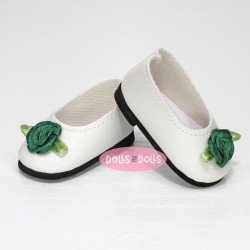 Complements for Paola Reina 32 cm doll - Las Amigas - White shoes with green flower