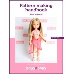 Dolls And Dolls downloadable pattern for Las Amigas dolls - Bikini with pareo