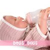 Poupée Antonio Juan 42 cm - Nouveau-né Mía fait pipi avec cape de bain et baignoire