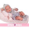 Poupée Antonio Juan 42 cm - Nouveau-né Pipa avec couverture matelassée