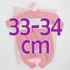 Tenue pour poupée Antonio Juan 33-34 cm - Barboteuse mauve avec bonnet et châle