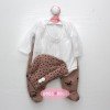 Tenue pour poupée Antonio Juan 40-42 cm - Body blanc avec legging rose et bonnet