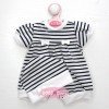 Tenue pour poupée Antonio Juan 40-42 cm - Barboteuse blanche-bleu marine avec bonnet