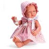 Poupée Así 43 cm - María dans une robe à carreaux rose avec un polo et un col en mousseline rose