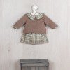Tenue pour poupée Así 46 cm - Ensemble pull en maille vert et jupe à carreaux pour poupée Léo