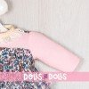 Tenue pour poupée Así 46 cm - Robe bleue à fleurs avec plastron rose pour poupée Léo