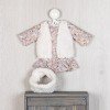 Tenue pour poupée Así 40 cm - Robe liberty corail avec shearling pour poupée Sabrina