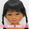 Poupée D'Nenes 34 cm - Celia aux cheveux noirs et aux nattes sans vêtements