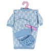 Tenue de poupée Antonio Juan 33-34 cm - Ensemble tricot bleu avec bonnet et couverture assortis