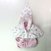 Barboteuse rose avec veste chapeau et chaussons 40-42 cm