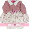 Tenue de poupée Antonio Juan 40-42 cm - Robe imprimée lapin avec veste rose