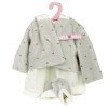 Tenue de poupée Antonio Juan 40-42 cm - Tenue blanche avec veste et bottines imprimées cœur gris