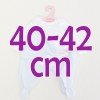 Tenue de poupée Antonio Juan - Body manches longues, leggings et chapeau - bleu-blanc 40-42 cm