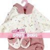 Tenue de poupée Antonio Juan 40-42 cm - Tenue rose avec veste imprimée avec chaussons