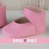 Compléments pour poupée Así 36 à 40 cm - Chaussons roses pour poupée Guille, Koke et Nelly