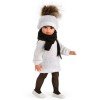 Poupée Así 40 cm - Sabrina avec bonnet tricoté blanc et robe