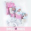 Poussette jumelle de poupée Big Bebelux 77 cm - Rose