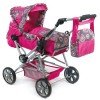 Landau de poupée Road Star 85 cm - Bayer Chic 2000 - Motif fuchsia et perles